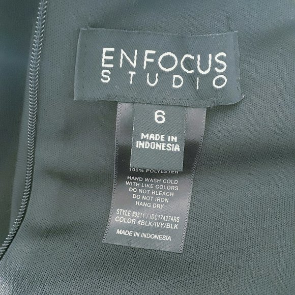 Enfocus Studio Black White Cap Sleeve Sheath Dress - Picture 10 of 12